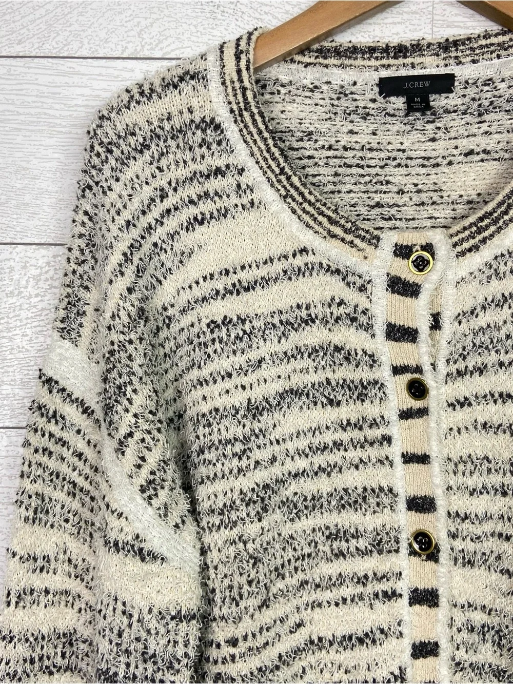 JCrew Space Dyed Textured Cardigan Sweater Medium